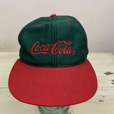COCA COLA - VTG 80s-90s Red Green Coke Worker Workwear Uniform SnapBack Hat