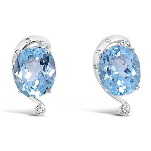 Pendientes y diamantes de topacio de diseño Lo lo co enchapados en platino de plata de ley Foto 2 de 3