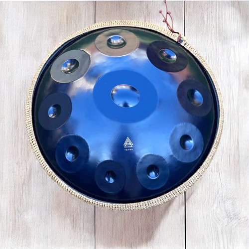 Tetra Handpan Drum D Kurd 10 Noten Noten 22' Stahl Anfänger Geschenk blau 440 Hz