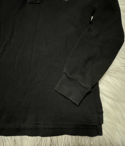 Polo Ralph Lauren Boys Sz 6 Polo Shirt Black White Big Pony Jockeys Long Sleeve - Picture 4 of 5