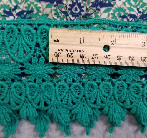 Westbound Tunic Top Womens 2X Plus Blue Green Brown Damask Print ¾ Sleeve Blouse - Picture 9 of 14
