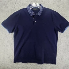 DAKS London Short Sleeve Polo Shirt Size 52 Blue