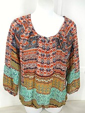 FIGUEROA & FLOWER Crop Top S [ 38in Bust 21L ] Sheer  Boho Pulled Thread