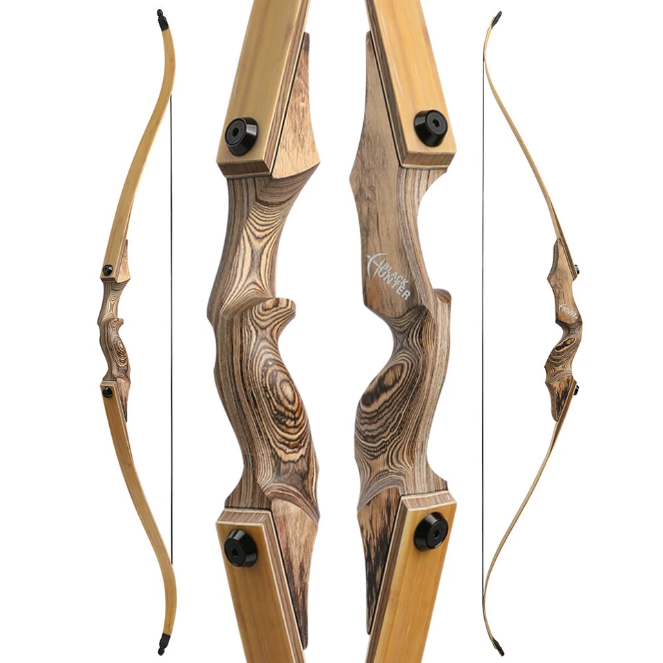 60'' Takedown Hunting Bow 20-60lbs Recurve Bow Wooden Adult Archery Target RH LH - Image 2 of 4