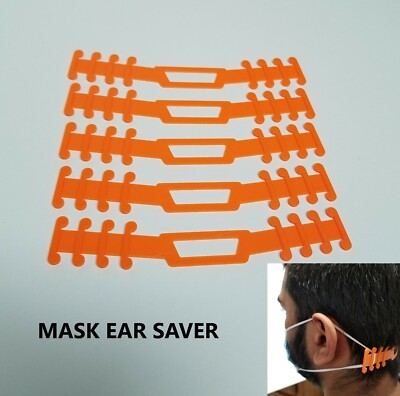 Face Mask Ear Saver Strap Adjustable Mask Extender Buckle Orange