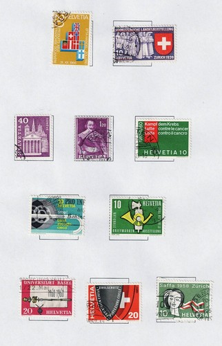 Accumulo di 20 FOGLI CON FRANCOBOLLI Italia Svizzera Germania Rif TM 10 - Picture 12 of 21