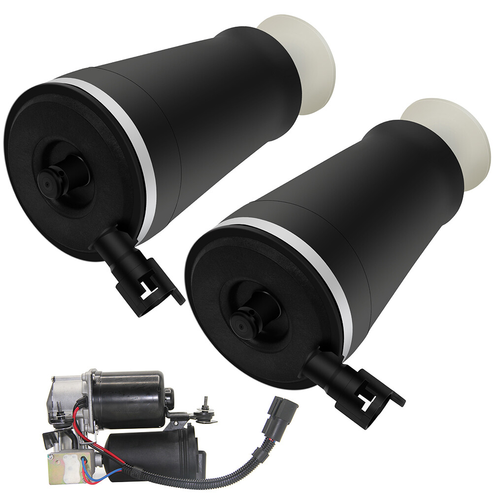 Pair Rear Air Suspension Bag & Compressor pump For Lincoln Town Car 3U2Z5580PA