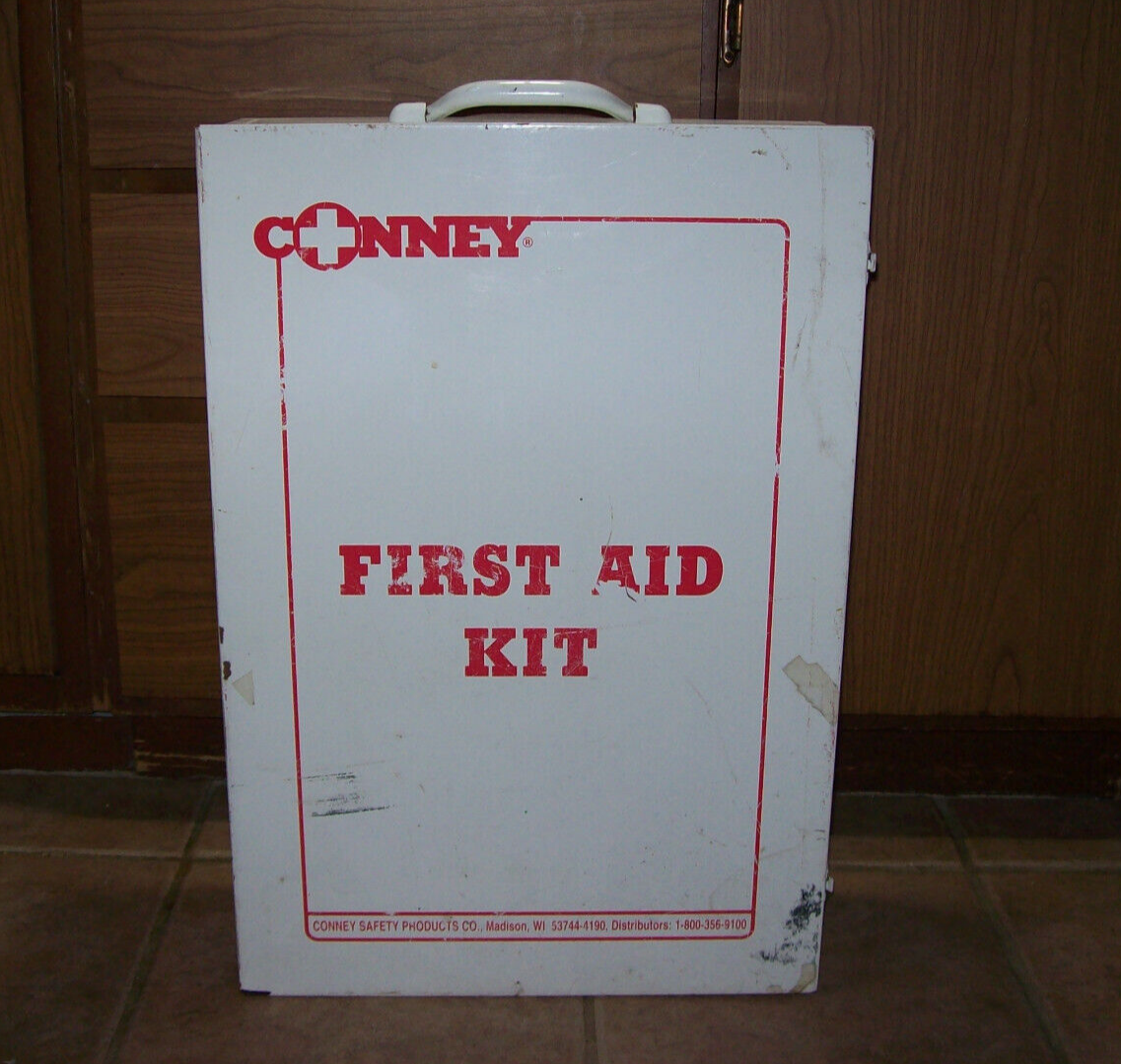 Conney First Aid Kit Empty, +Door Pouches, Large Metal Storage
