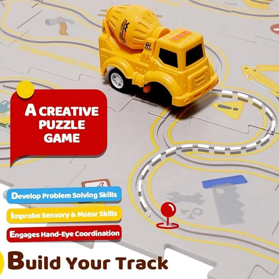 Engineering Puzzles Track Car Set Children's Vehicles Educational W6 Hot L7 U6Y7