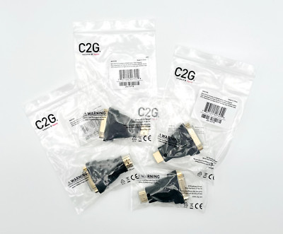 4 Pack: C2G 40745 Velocity DVI-D Female to HDMI Male Inline Adapter