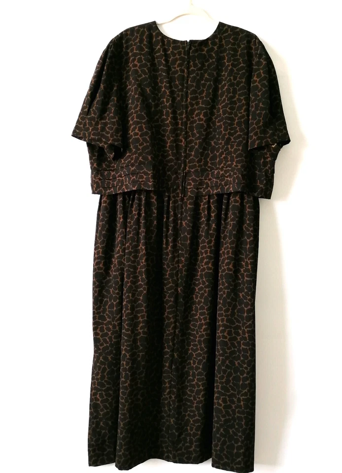 Sag Harbor Womens Brown Crew Neck Animal Print Summer Maxi Dress Size 22W - Image 4 of 4