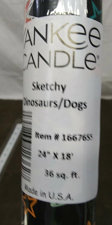 Yankee Candle sketchy dinosaurs/dogs #1667655 reversible gift Wrapping Paper - Image 3 of 4