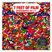 Hydrographic film Rainbow Sprinkles hydro dipping 7' x 20" hydro dip