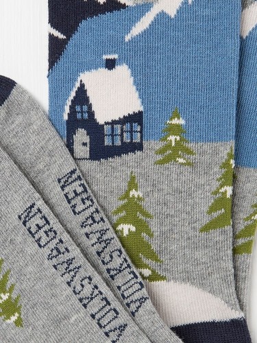 Volkswagen Camper Van Christmas Tree Gift Fat Face Mens Socks 6.5-9 2x Pair New - Picture 5 of 5