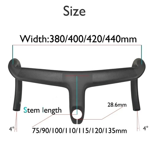 Full Internal Cable Routing Rennrad Lenker Carbon Integrated Cockpit Drop Bar - Bild 2 von 43