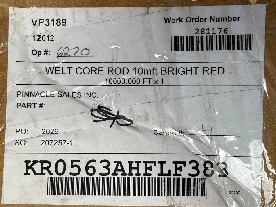 VARILLA DE CORDÓN DE MUNDO REDONDA ROJO BRILLANTE 0.100"/2.5mm Fino 10.000 Pies (3333yds) Tapicería  Foto 4 de 4