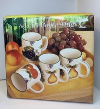 Set of 4 World Bazaar, Inc. Fruit Themed Coffee Mugs Tea Cup Sierra Lot 1