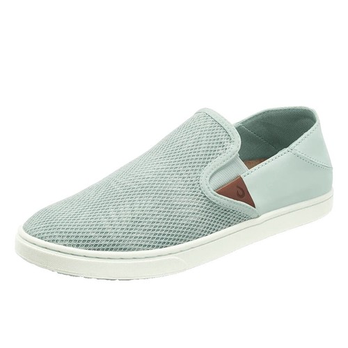 Olukai Nohea Mesh Mens Size 8 Olive Green Good Slip On Casual Shoes 10188-114P Olukai Nohea Mesh Slip On Shoes Gray Green White Lightweight  main image 4