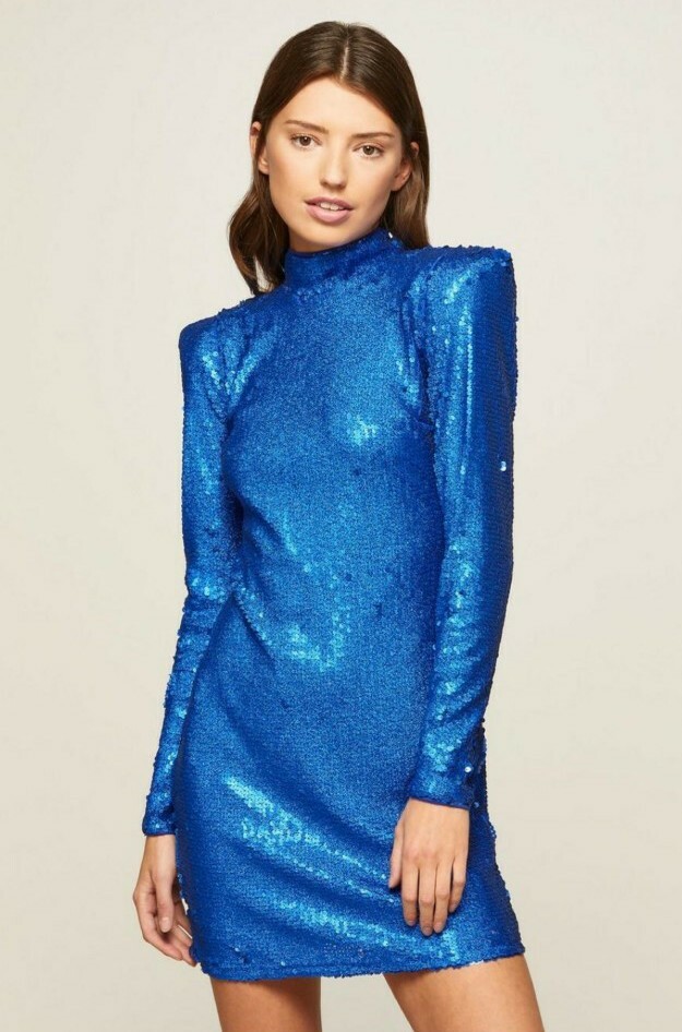 Miss Selfridge blue sequin mini evening/party dress UK 6, US EU