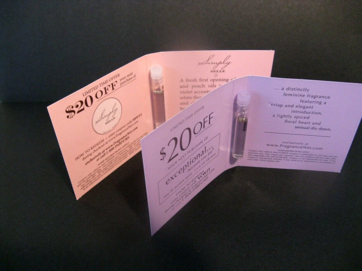 Exceptional Parfums Simply Belle u0026 Exceptional Eau de Parfums 2 Vials .03  oz. Ea | eBay