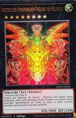 Yugioh Hieratic Sun Dragon Overlord of Heliopolis GFTP-EN052 Ultra Rare 1st M