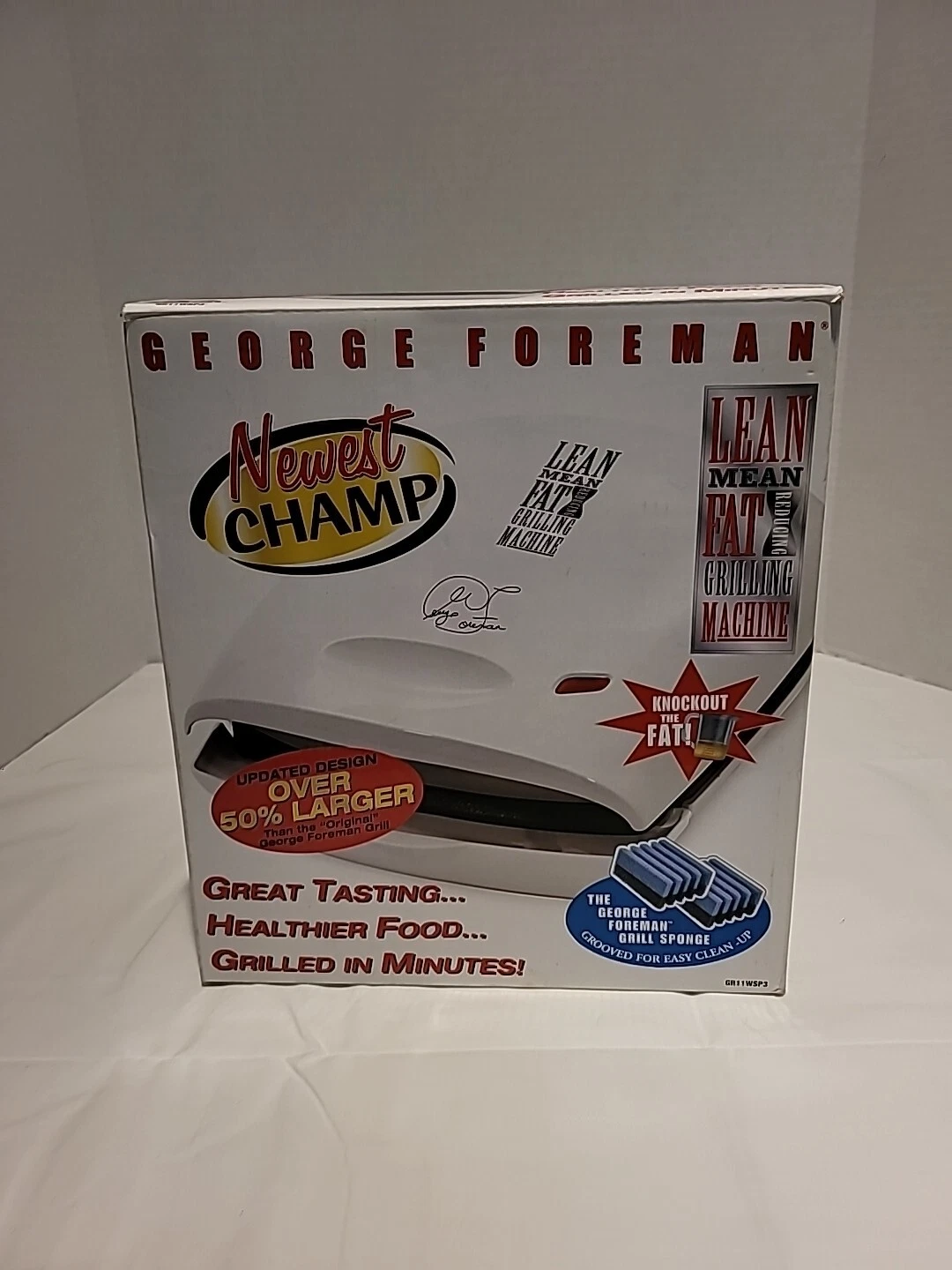 George Foreman Grill Champ Nonstick Electric GR11WSP3 Indoor Cookware NEW