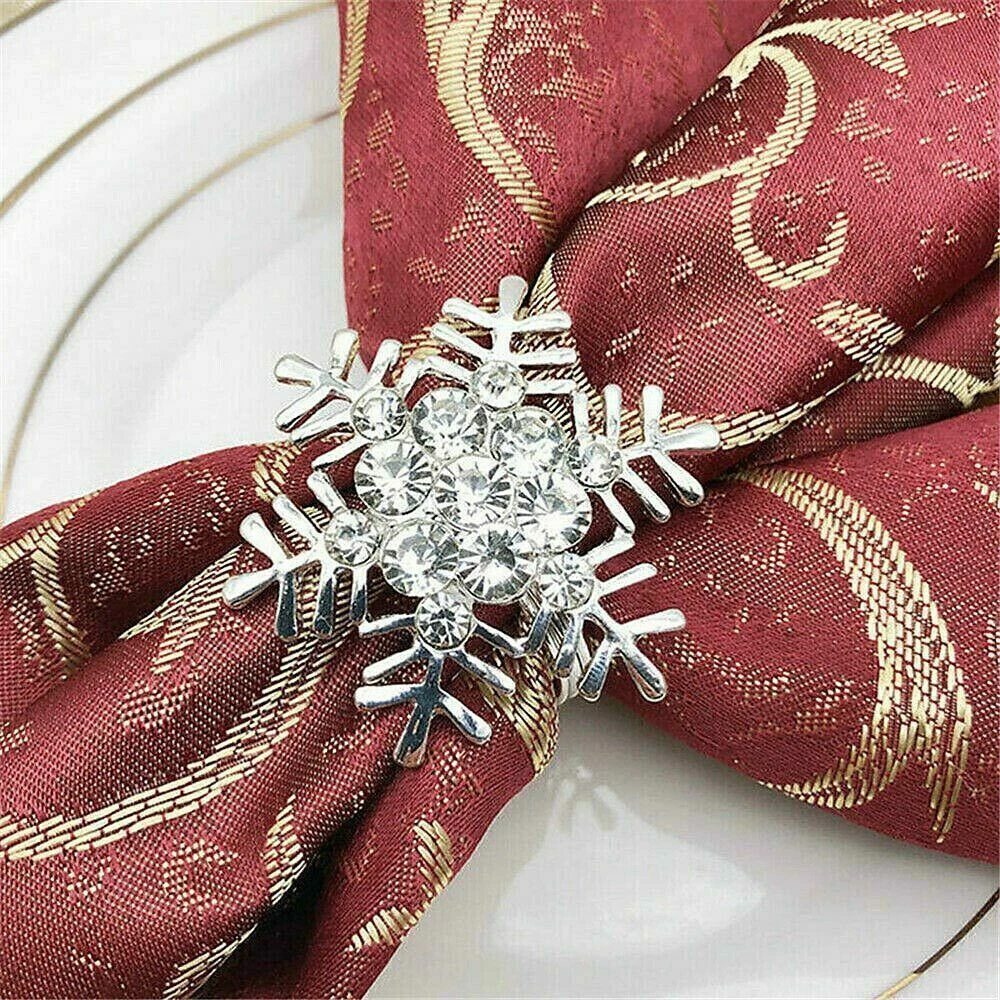 Silver snowflake hotsell napkin rings