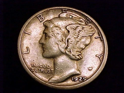 1929-S  Mercury Dime, Very Fine  in Grade.