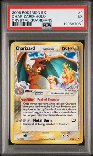 2006 POKEMON EX CRYSTAL GUARDIANS #4 CHARIZARD-HOLO PSA 5