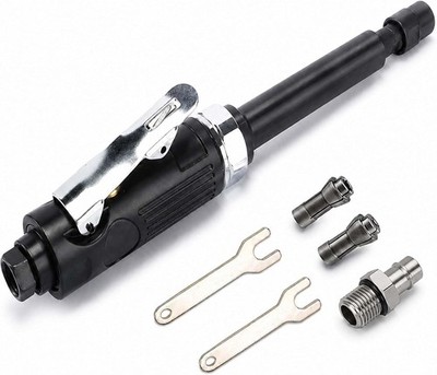Verlängerter Druckluft-Werkzeugschleifer 22000 U/min pneumatisch 1/4 & 1/8 Spannzangen lange Reichweite