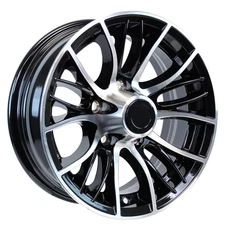 eCustomrim Aluminum Trailer Wheel 15X5 15" Evolution Black 5 Lug On 4.5" Center