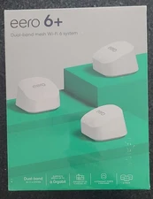 eero 6 + plus  Wi-Fi Mesh System ~ three pack ~ New and Sealed