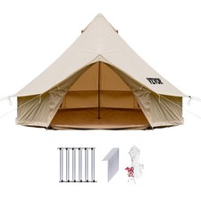 Canvas Bell Tent 13.1ft 4 Season Waterproof with Stove Jack for Glamping