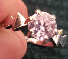 925 Sterling Silver CZ Solitaire Engagement Style Ring - Size 7.5