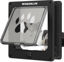 Wordcam X-Large Cat Door, Strong Door for Interior X-Large, Black
