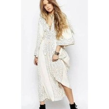 Free People Dotted Midi Boho Dress
