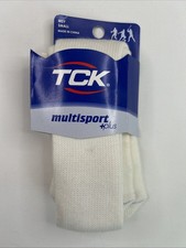 TCK Tube Socks Youth Small White Size 3-6 Shoe NOS USA Made Acrylic Multi 17"