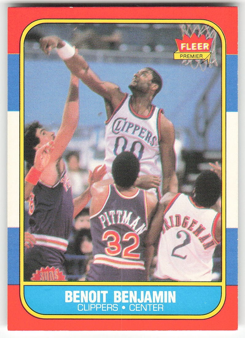1986-87 Fleer #8 Benoit Benjamin BASKETBALL Los Angeles Clippers