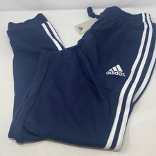 Adidas Men  s Essentials 3-Stripes French Terry Tapered Cuff Pants GK8888