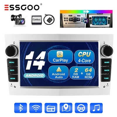 Android 64G Autoradio CarPlay Für Opel Corsa C D Astra H Zafira B GPS RDS Kamera - Bild 1 von 4