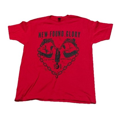 New Found Glory Self Titled Great Houdini Red Band Shirt Pop Punk Rare Sz Large