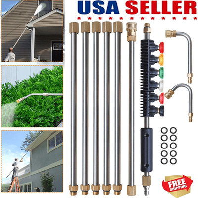 #ad #ad 4000PSI High Pressure Washer Extension Wand Set Telescopic Lance w Spray Nozzle $32.99