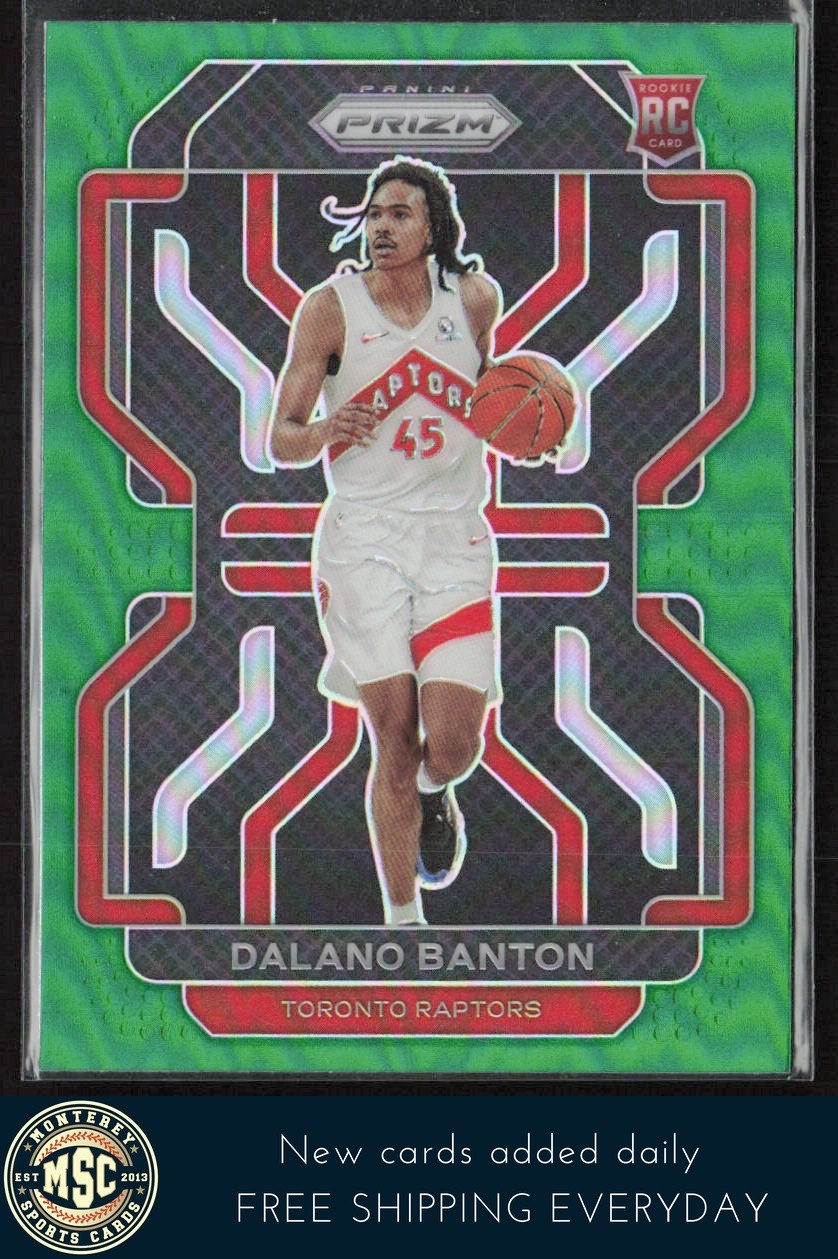 Dalano Banton 2021-22 Panini Prizm Green RC #328 Toronto Raptors