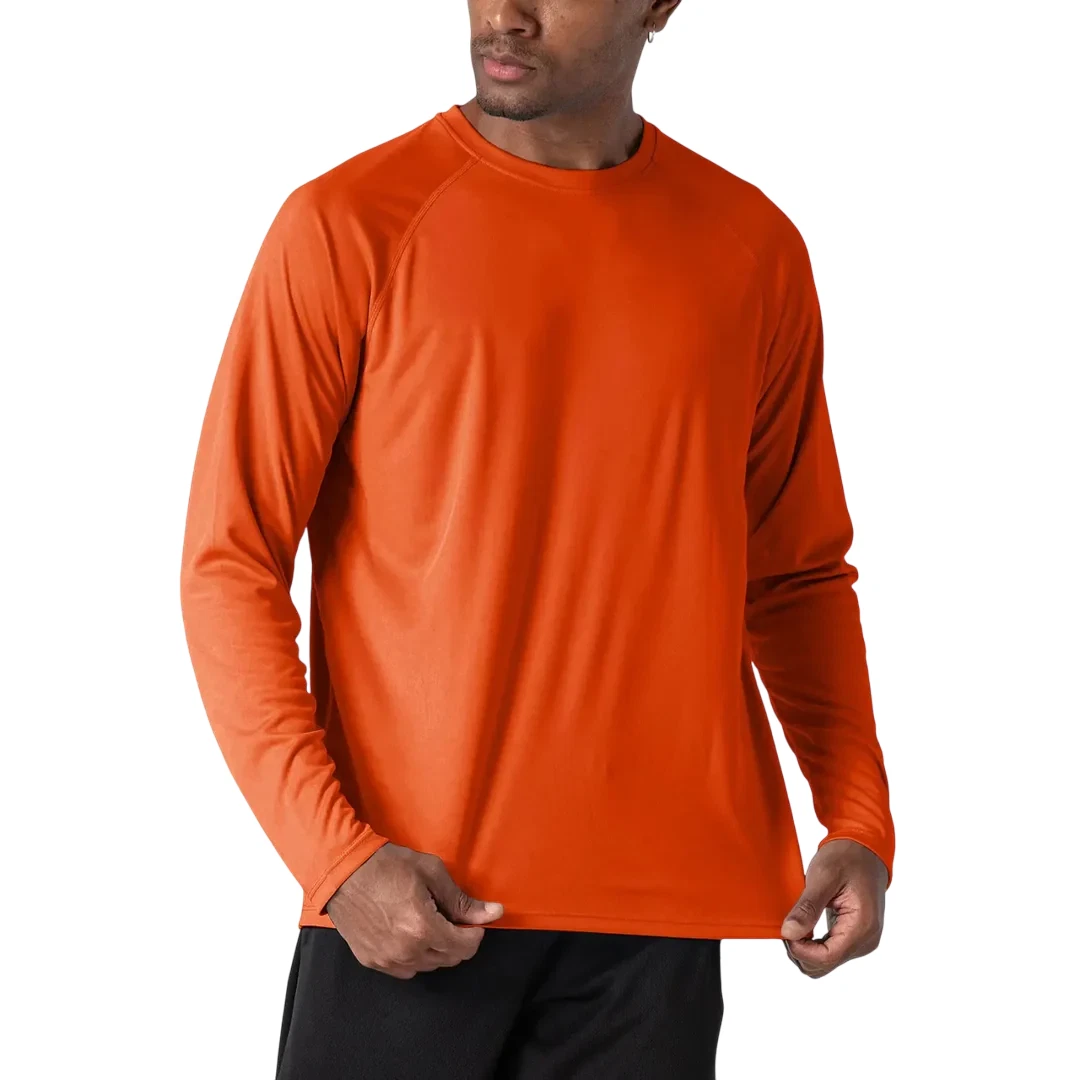Men’s UPF50+Breathable Long Sleeve Sun Protection Shirt – Lightweight & Moisture