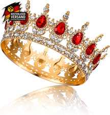 Runde Mädchen Damen Tiara Kristall Diadem Brautkrone Karneval Geburtstag Schmuck