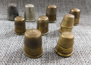 Lot of Vintage Thimbles Brass & Others #1010