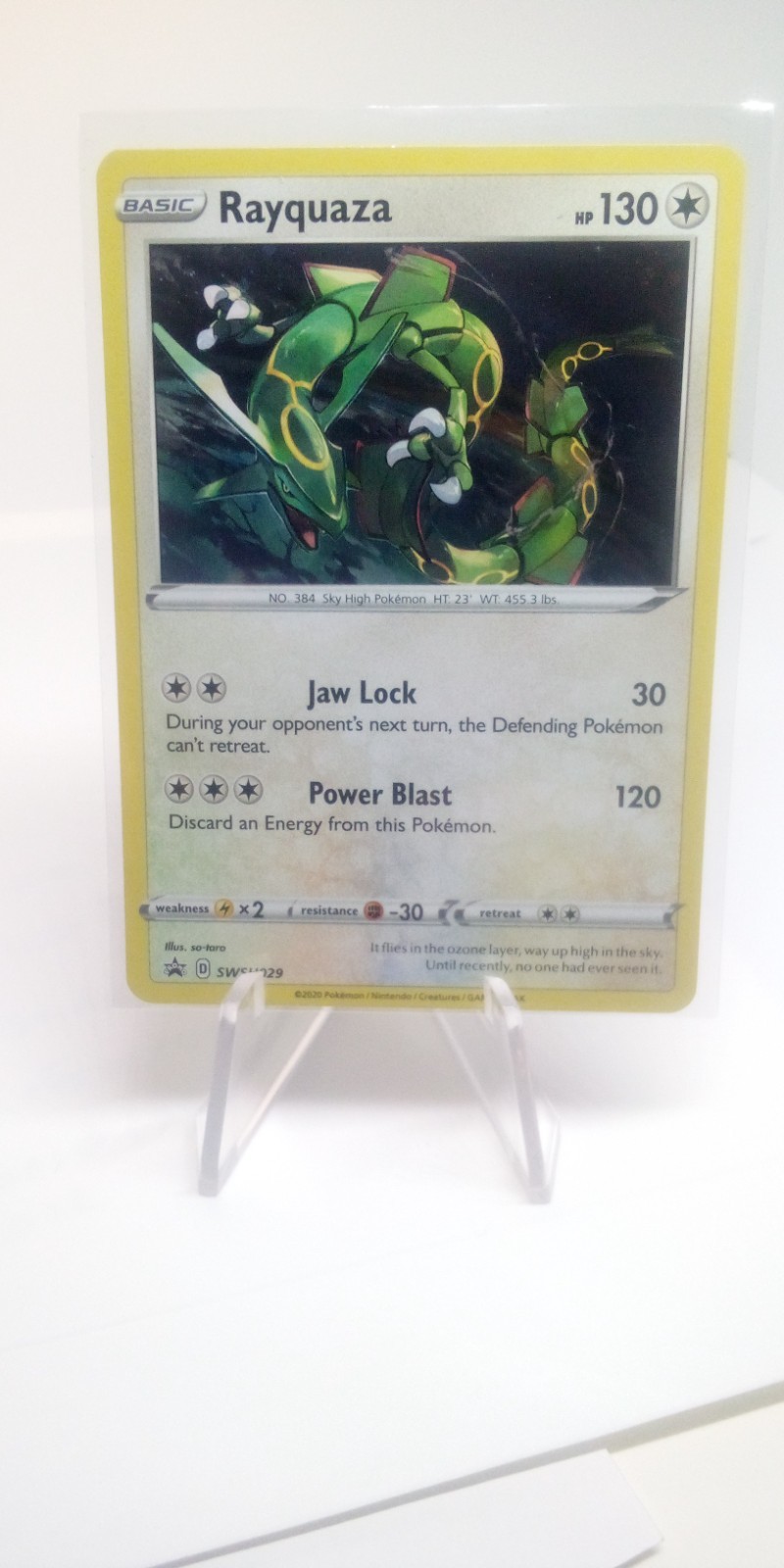 Rayquaza SWSH029 Black Star Promo Cosmos Holo Rare Pokemon Card NM