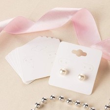 White Earring Cards, Hanging Earring Cards for Selling, Display, Packaging, S...
