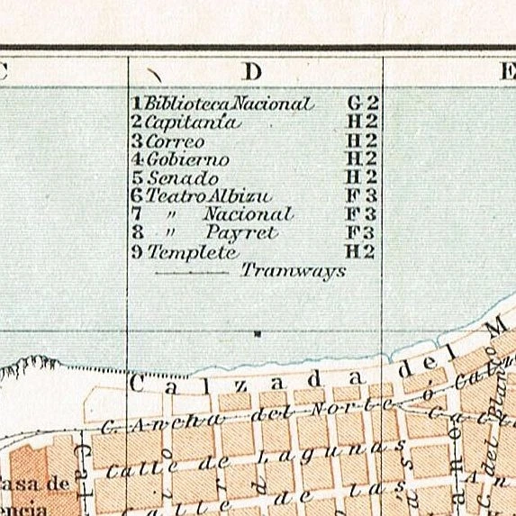 HAVANA   La Habana  1909 Original  Map City Plan CUBA - Image 2 of 4