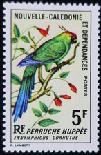 TIMBRE de NOUVELLE CALÉDONIE - OISEAUX - PERRUCHE HUPPÉE N°349 NEUF ** LUXE MNH